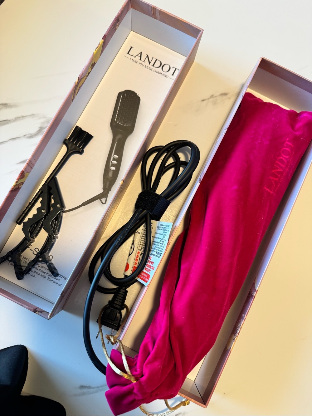 Landot Women’s Hot Brush Styler in Fuchsia Pink
